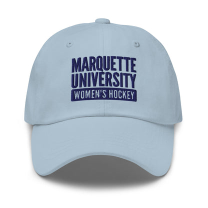 Dad Hat | Marquette University Women's Hockey | Modern Script Logo