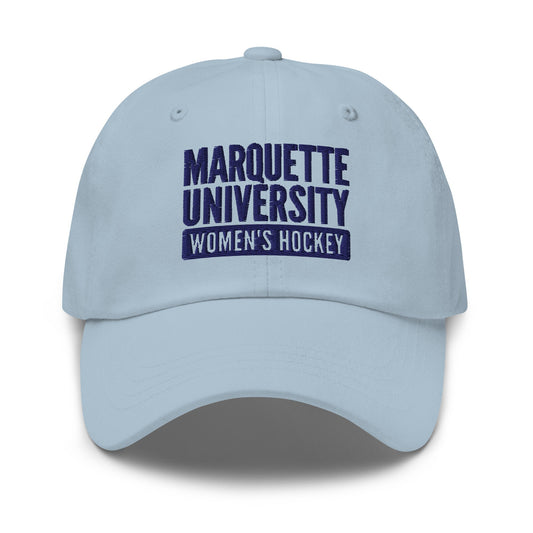 Dad Hat | Marquette University Women's Hockey | Modern Script Logo