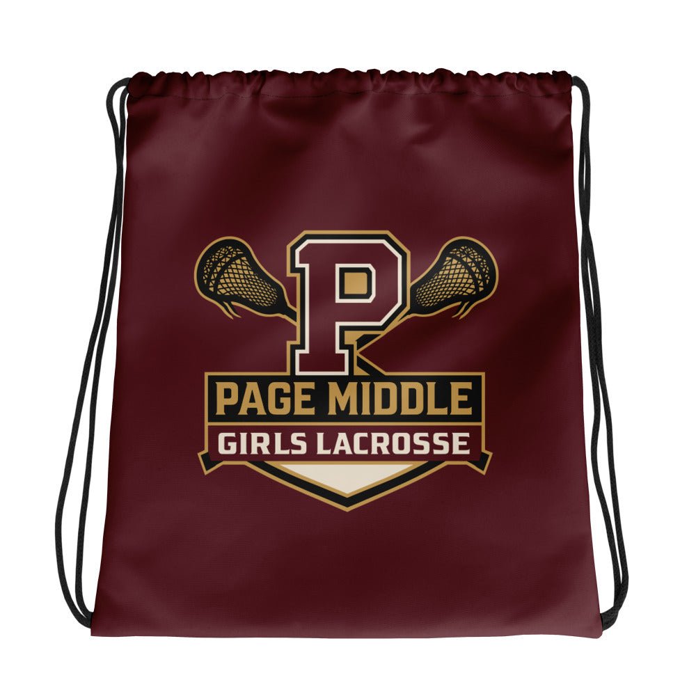 Drawstring Bag | Page Middle Girls Lacrosse | Block P Logo