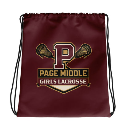 Drawstring Bag | Page Middle Girls Lacrosse | Block P Logo