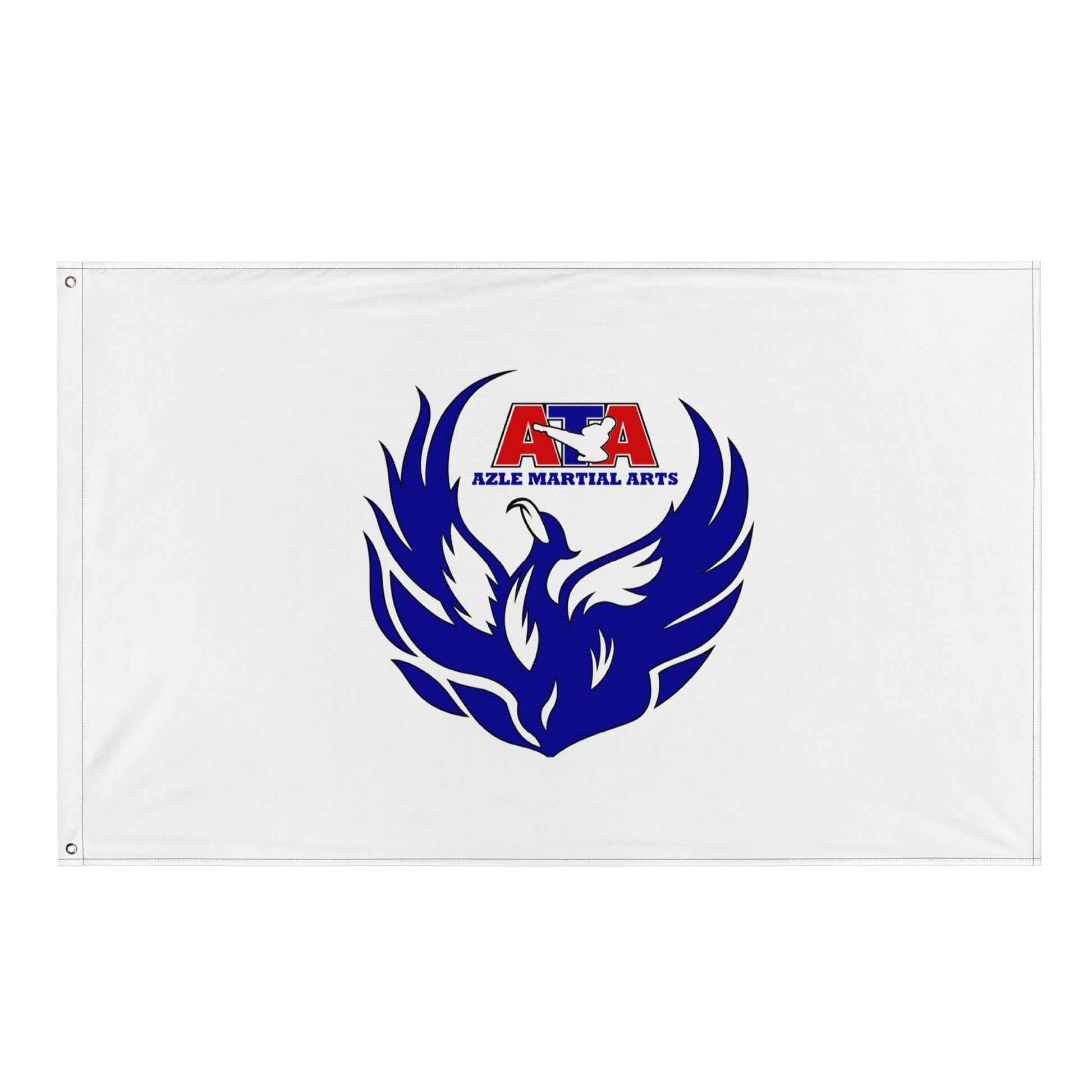 Flag | Azle Martial Arts | Blue Fire Crest Logo