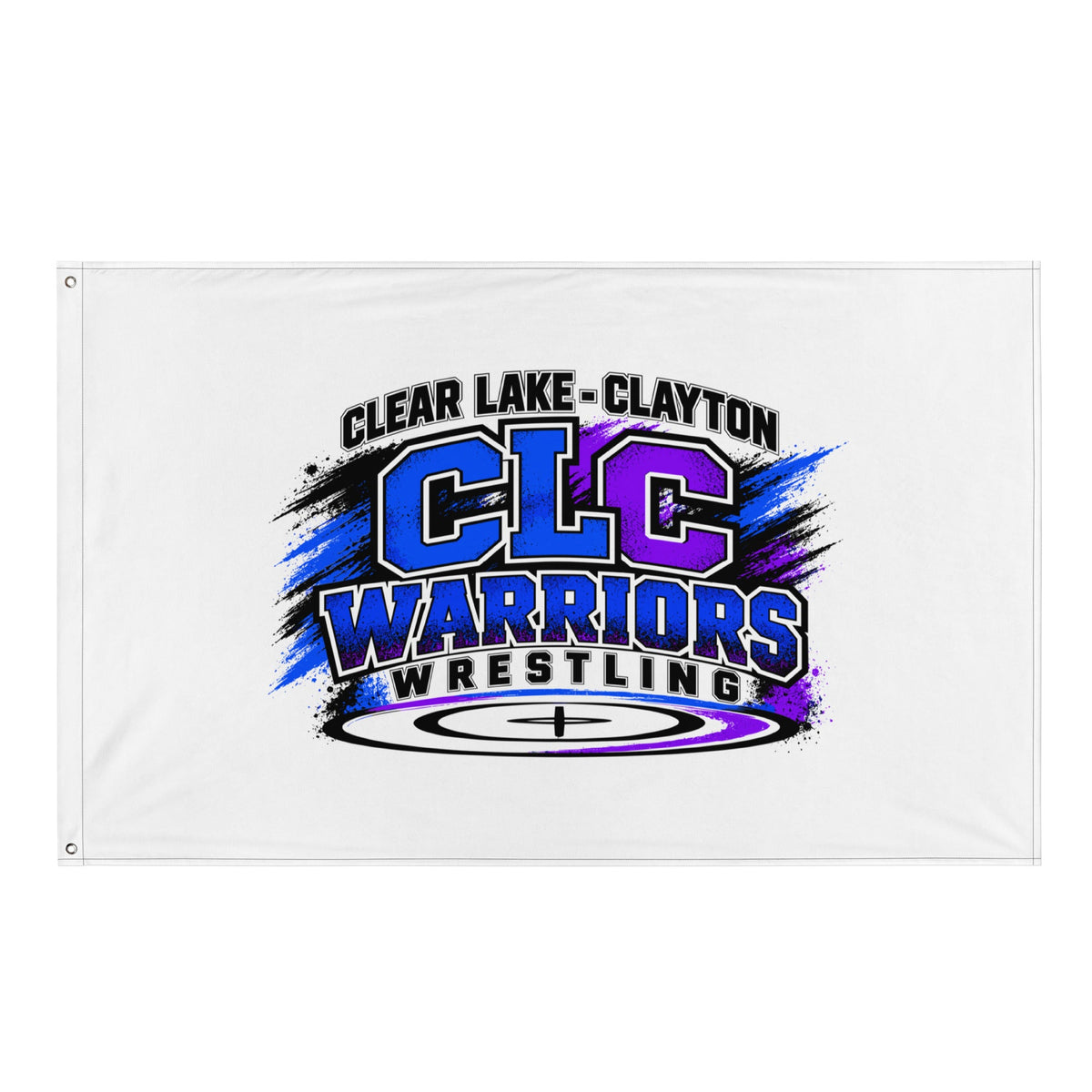 Flag | Clear Lake - Clayton Wrestling | Vanguard Logo