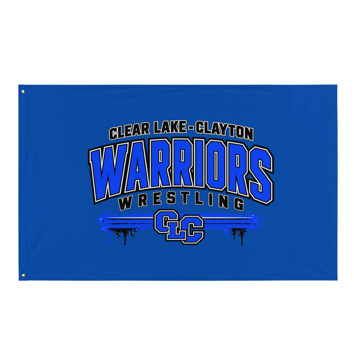 Flag | Clear Lake - Clayton Wrestling | Warrior Crest Logo