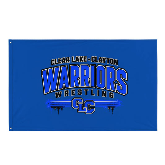 Flag | Clear Lake - Clayton Wrestling | Warrior Crest Logo