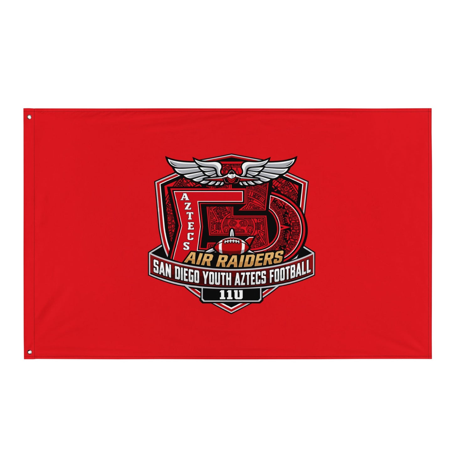 Flag | San Diego Youth Aztecs Football 11u Air Raiders | Shield Logo