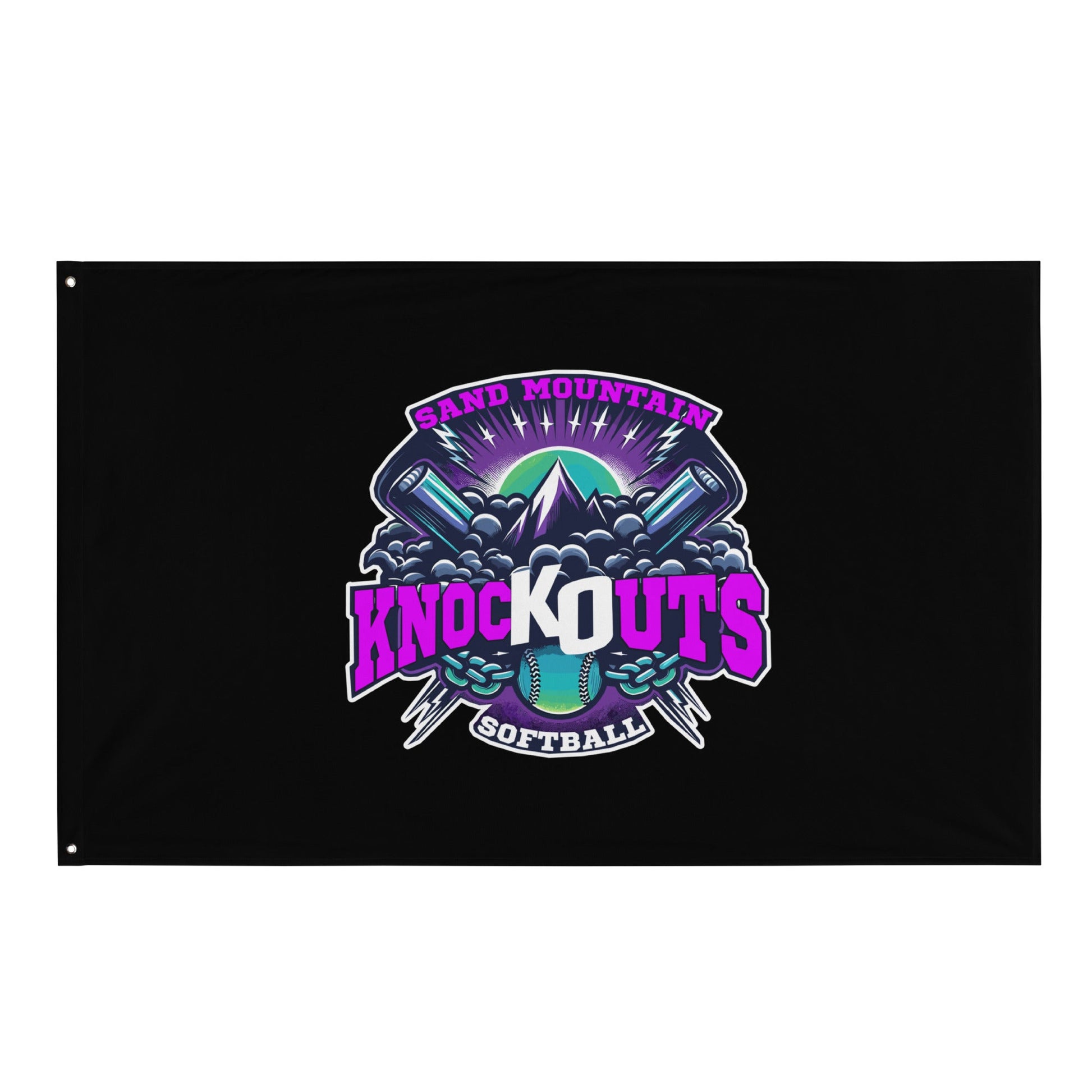 Flag | Sand Mountain Knockouts | Ball & Bat Logo