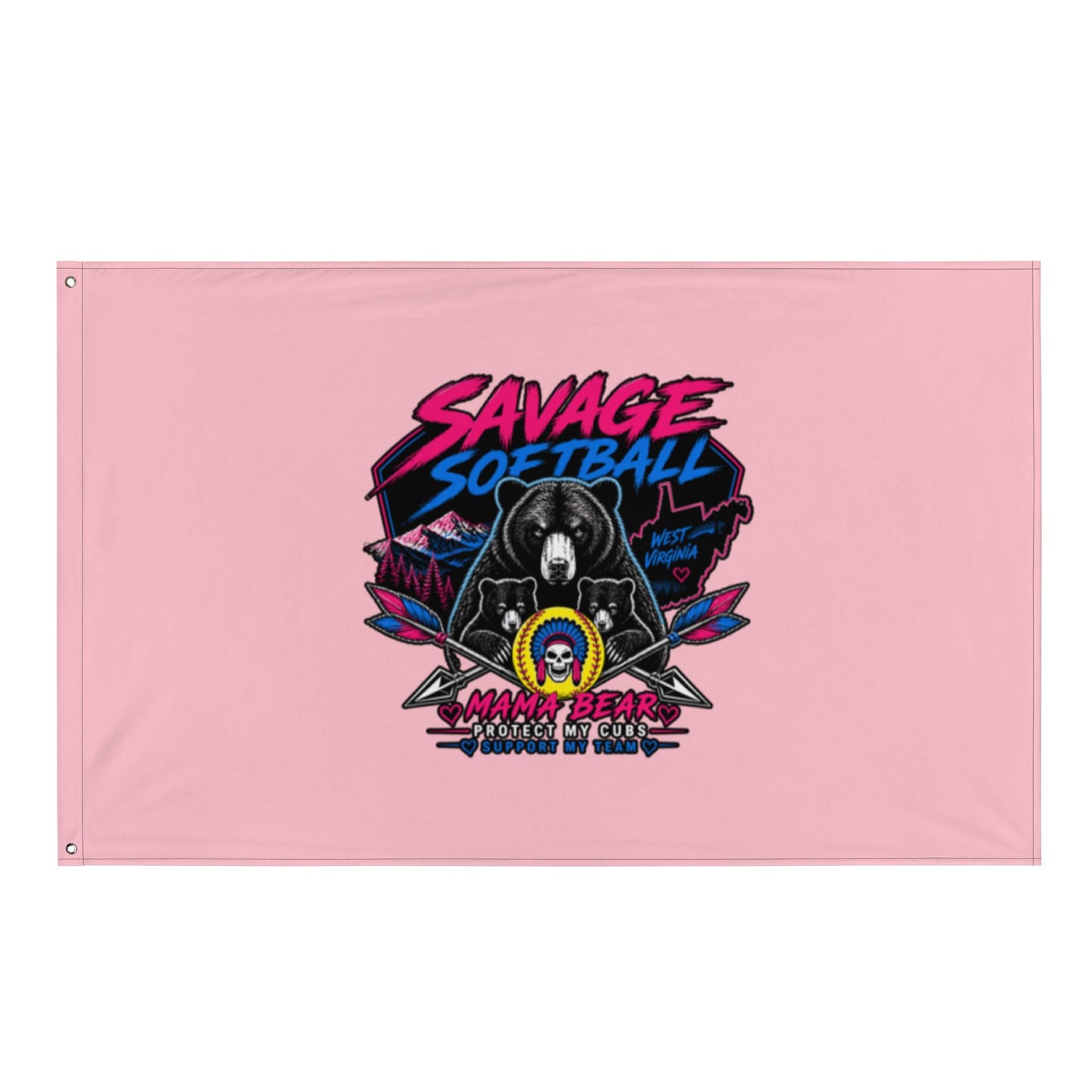 Flag | Savage Softball | Mascot Logo