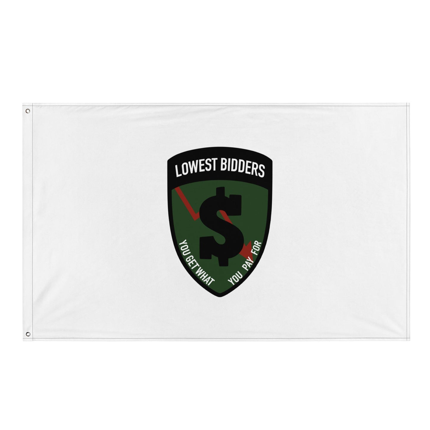 Flag | The Lowest Bidders | Shield Logo