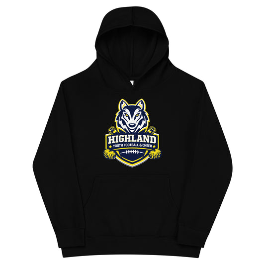 Performance | Youth Hoodie | Highland youth football and cheer | Emblem Logo