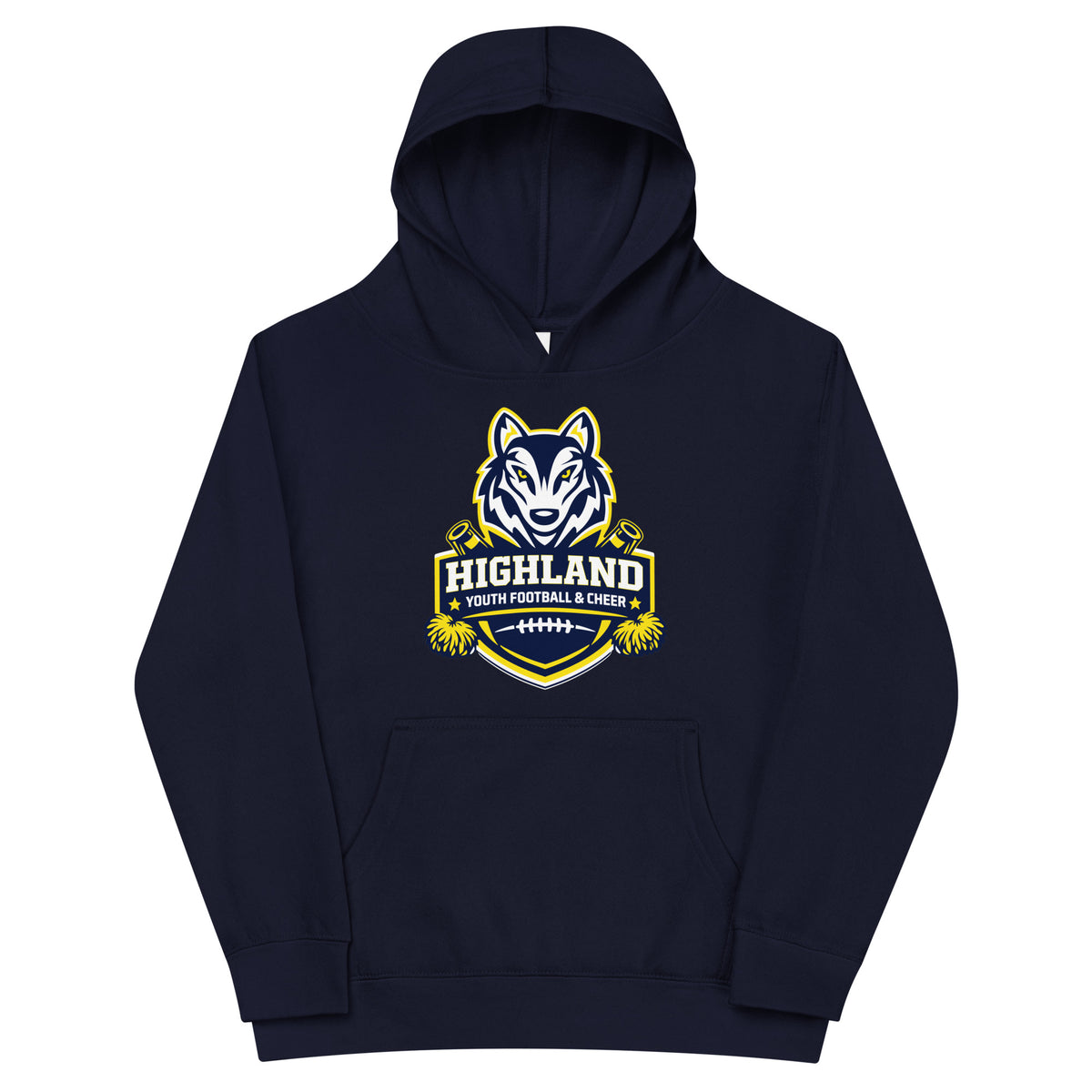 Performance | Youth Hoodie | Highland youth football and cheer | Emblem Logo