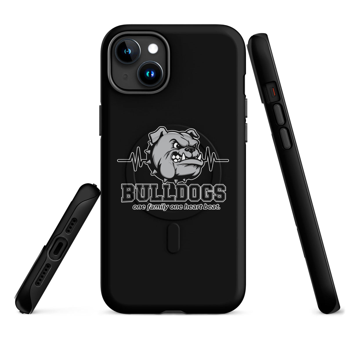 Magsafe Tough Case for iPhone | Celina Recreational Football Black | Bulldogs Crest Logo