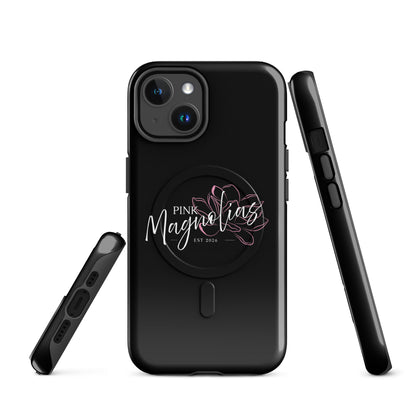 Magsafe Tough Case for iPhone | Pink Magnolias Dance | Modern Script Logo