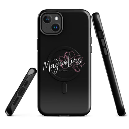 Magsafe Tough Case for iPhone | Pink Magnolias Dance | Modern Script Logo