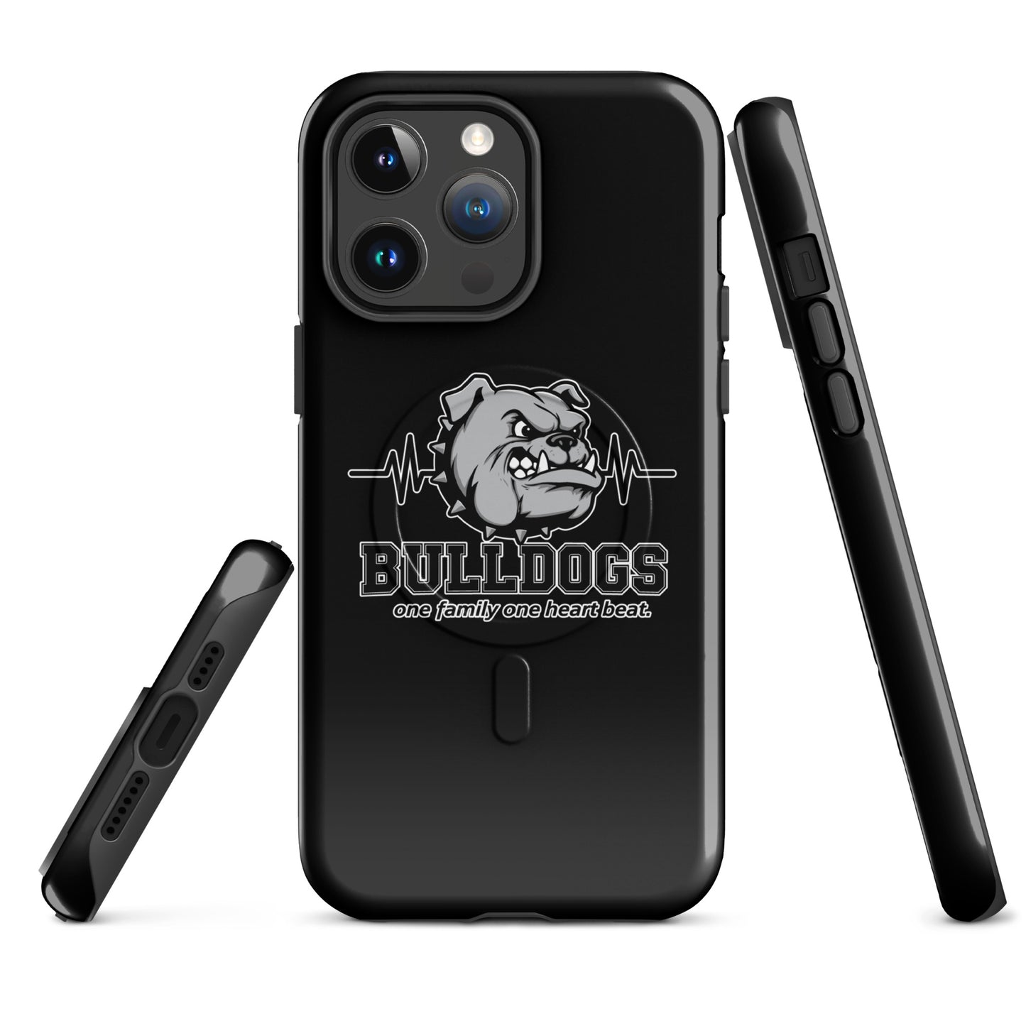 Magsafe Tough Case for iPhone | Celina Recreational Football Black | Bulldogs Crest Logo