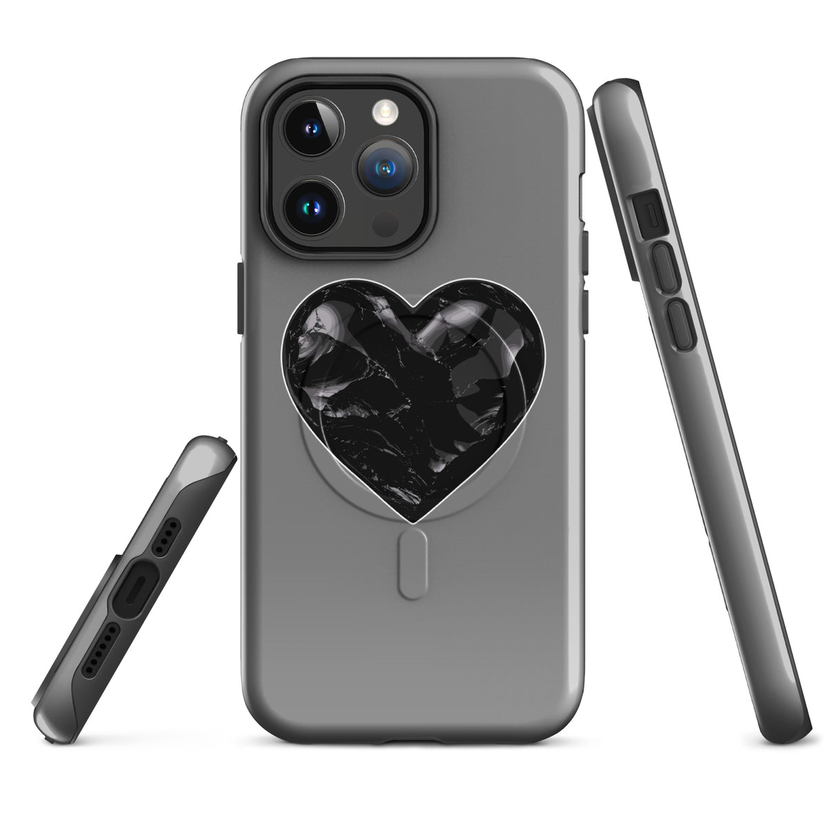 Magsafe Tough Case for iPhone | Obsidian Heartbeat | Heart Crest Logo