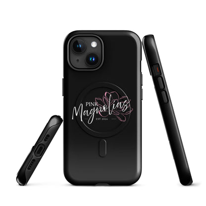 Magsafe Tough Case for iPhone | Pink Magnolias Dance | Modern Script Logo