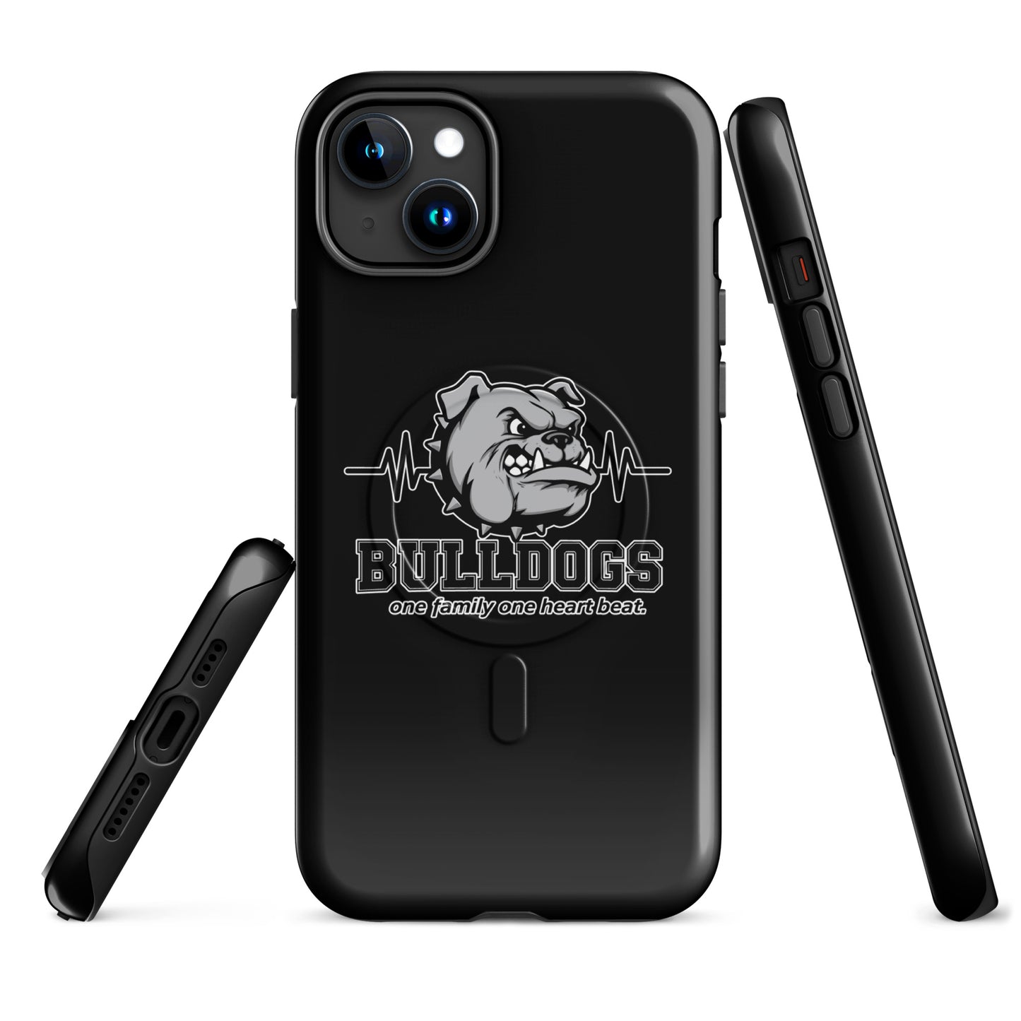 Magsafe Tough Case for iPhone | Celina Recreational Football Black | Bulldogs Crest Logo
