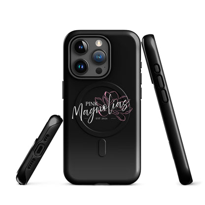 Magsafe Tough Case for iPhone | Pink Magnolias Dance | Modern Script Logo