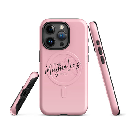 Magsafe Tough Case for iPhone | Pink Magnolias Dance | Lettermark Logo