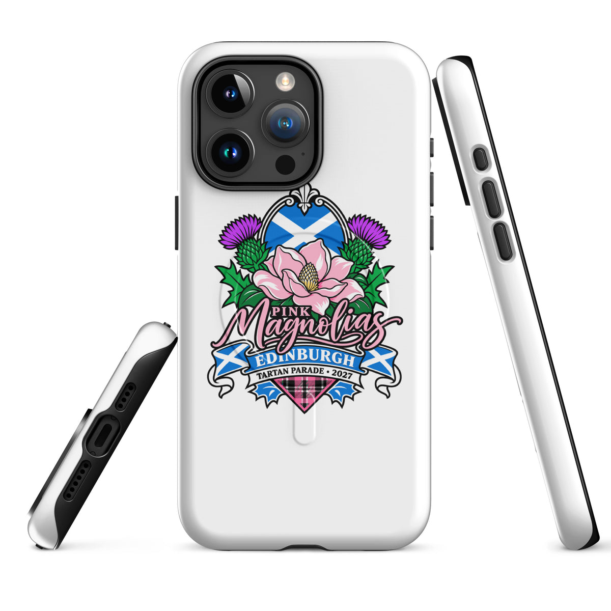 Magsafe Tough Case for iPhone | Pink Magnolias Dance | Valor Logo