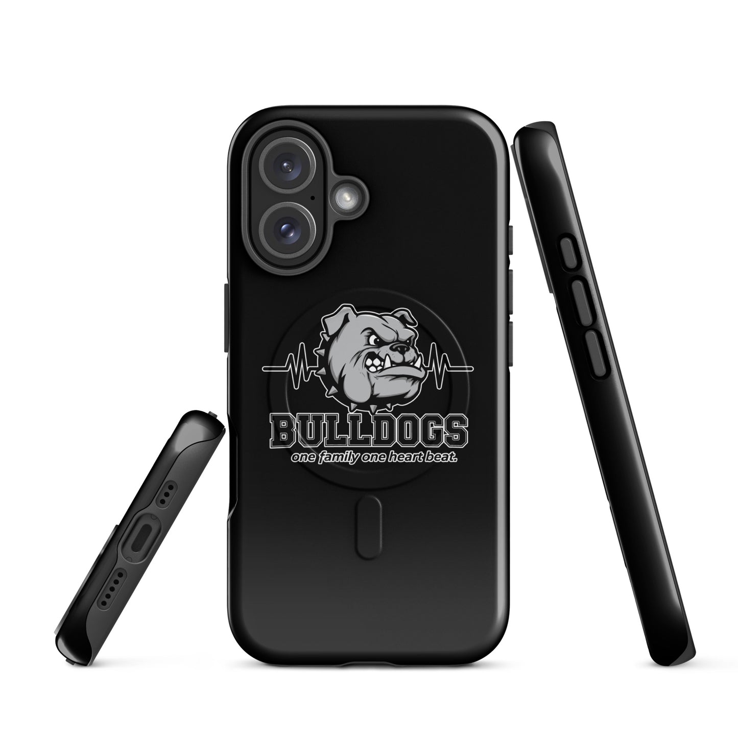 Magsafe Tough Case for iPhone | Celina Recreational Football Black | Bulldogs Crest Logo