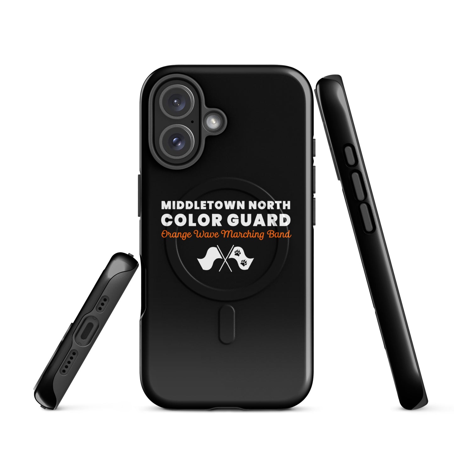 Magsafe Tough Case for iPhone | Orange Wave Marching Band | Modern Script Logo