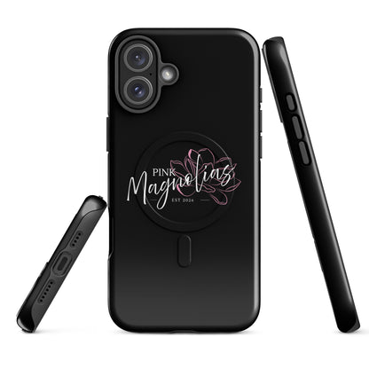 Magsafe Tough Case for iPhone | Pink Magnolias Dance | Modern Script Logo