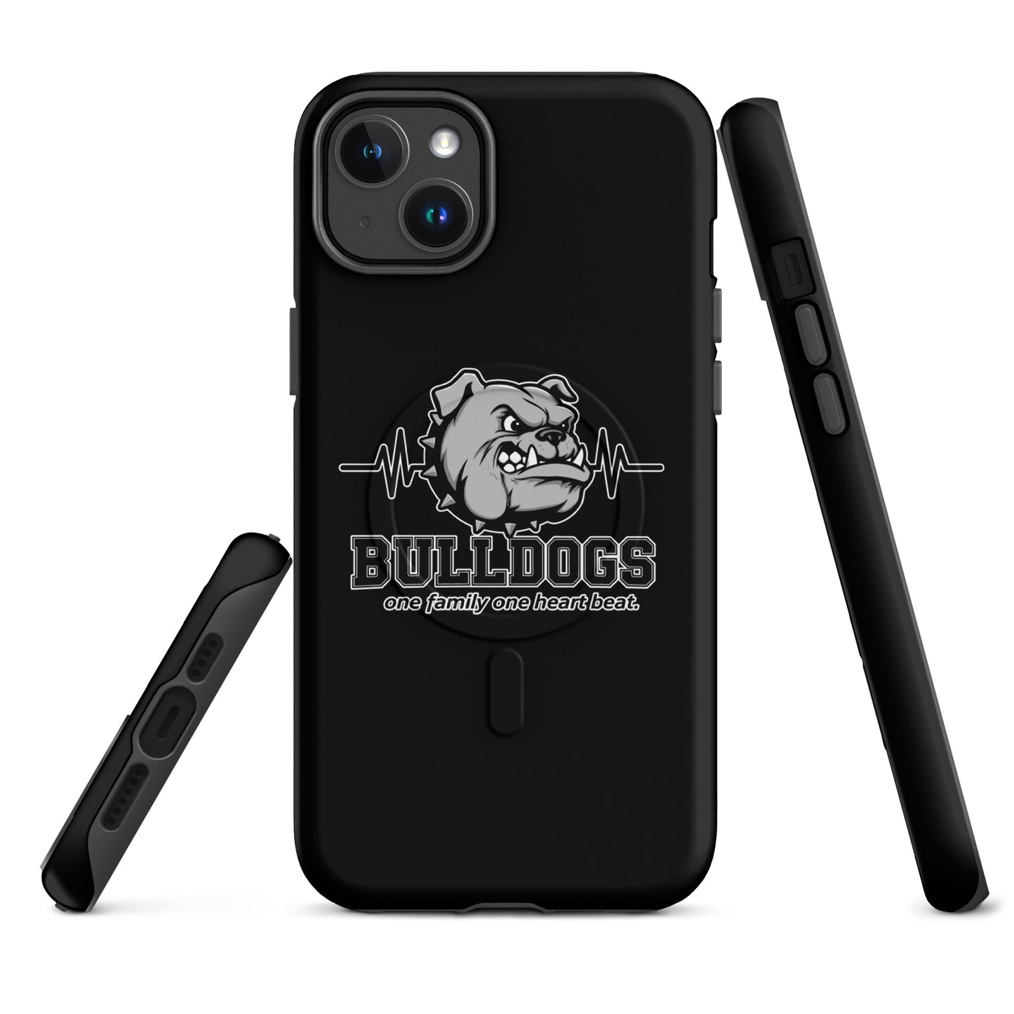 Magsafe Tough Case for iPhone | Celina Recreational Football Black | Bulldogs Crest Logo