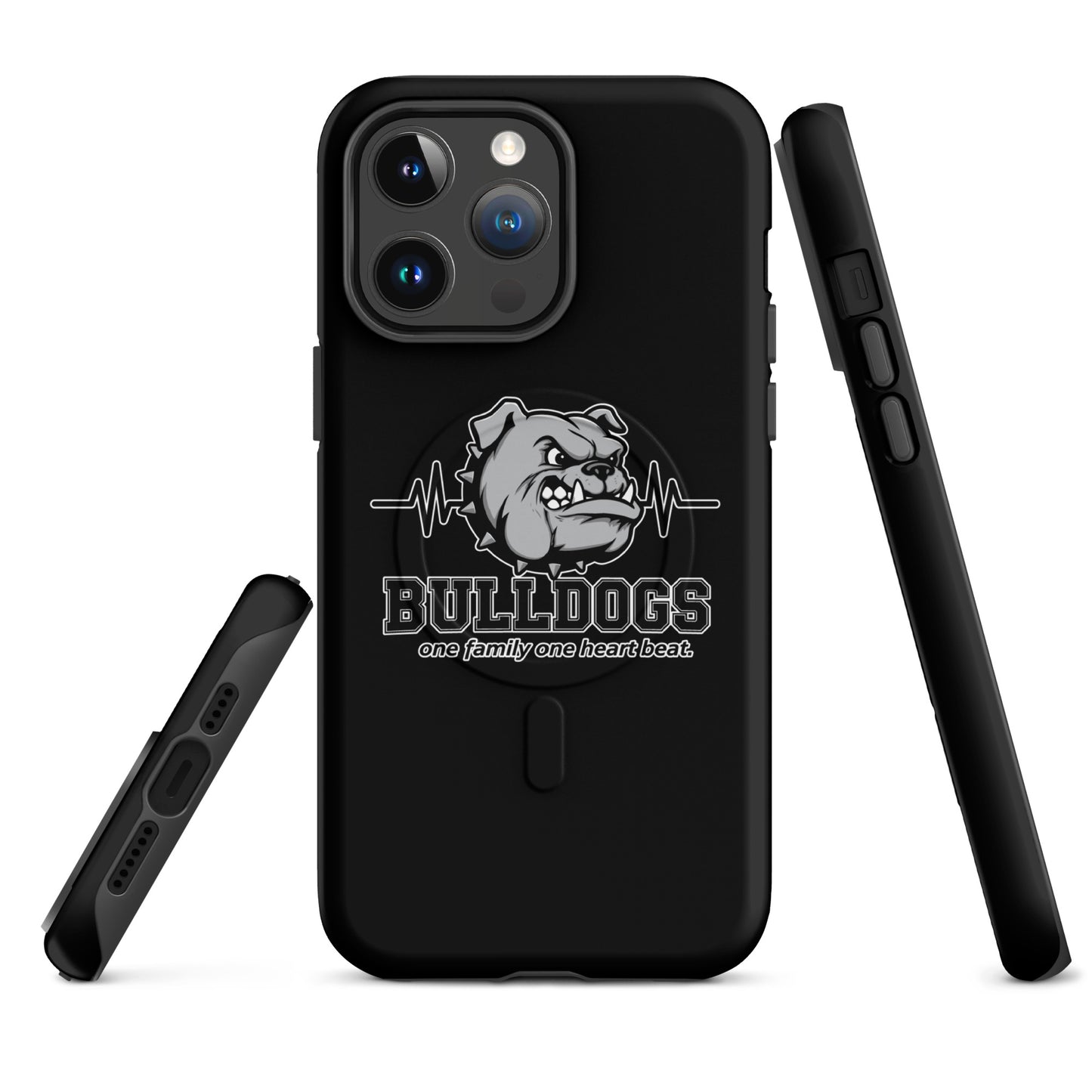 Magsafe Tough Case for iPhone | Celina Recreational Football Black | Bulldogs Crest Logo
