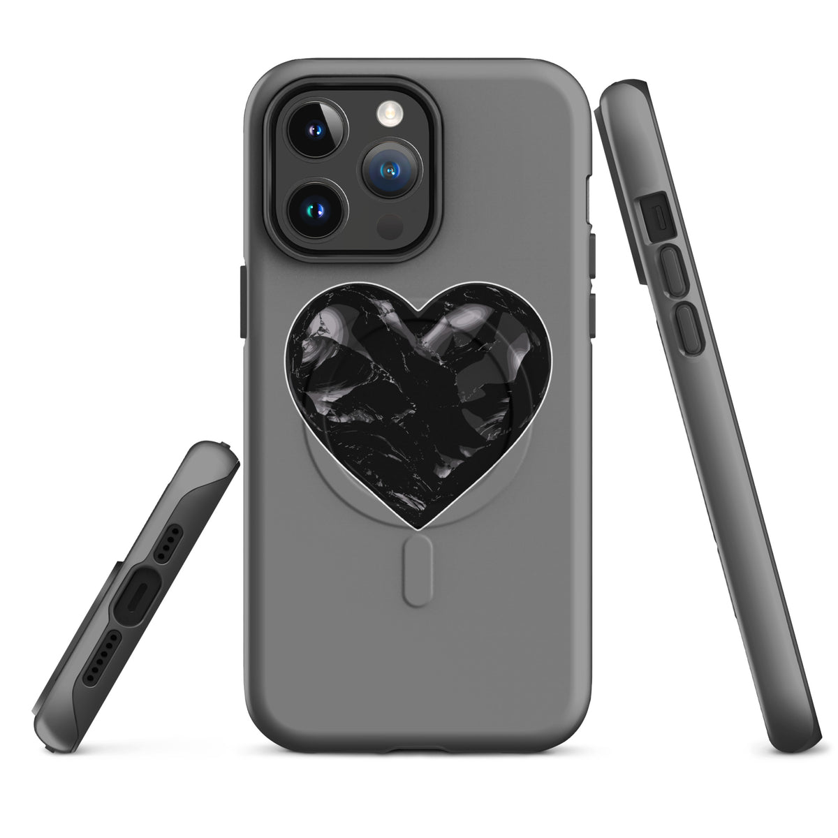 Magsafe Tough Case for iPhone | Obsidian Heartbeat | Heart Crest Logo