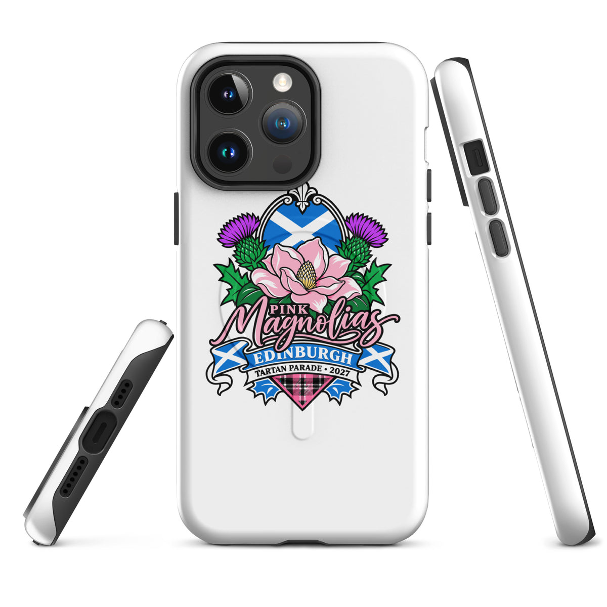 Magsafe Tough Case for iPhone | Pink Magnolias Dance | Valor Logo