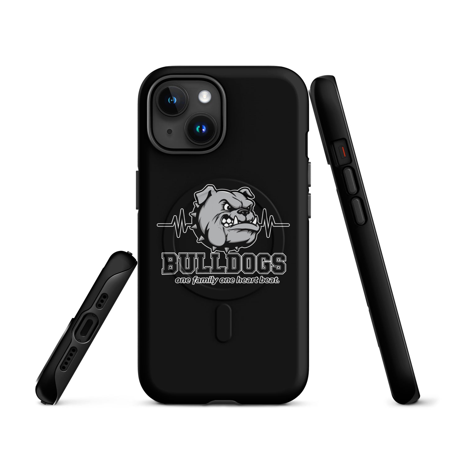 Magsafe Tough Case for iPhone | Celina Recreational Football Black | Bulldogs Crest Logo