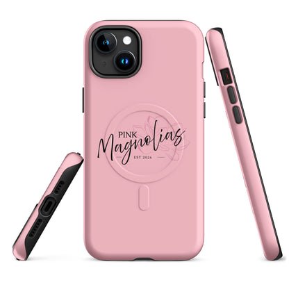 Magsafe Tough Case for iPhone | Pink Magnolias Dance | Lettermark Logo