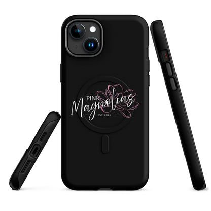 Magsafe Tough Case for iPhone | Pink Magnolias Dance | Modern Script Logo
