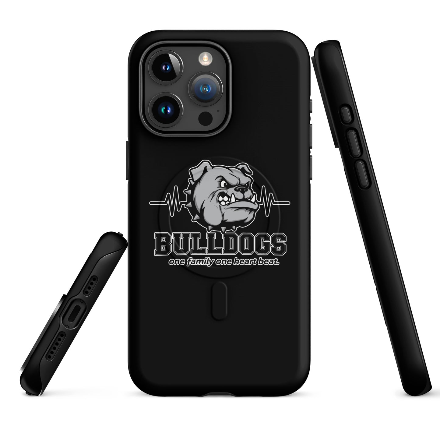 Magsafe Tough Case for iPhone | Celina Recreational Football Black | Bulldogs Crest Logo