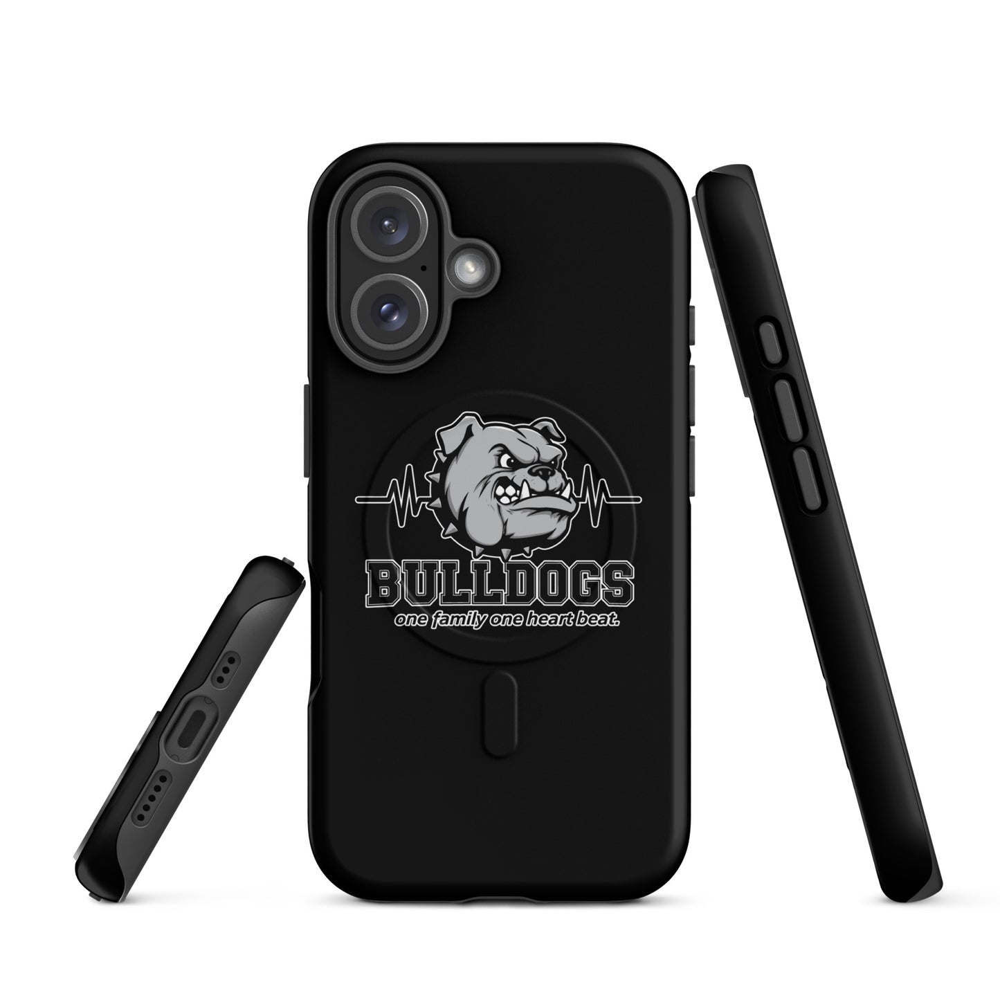 Magsafe Tough Case for iPhone | Celina Recreational Football Black | Bulldogs Crest Logo
