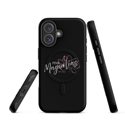 Magsafe Tough Case for iPhone | Pink Magnolias Dance | Modern Script Logo