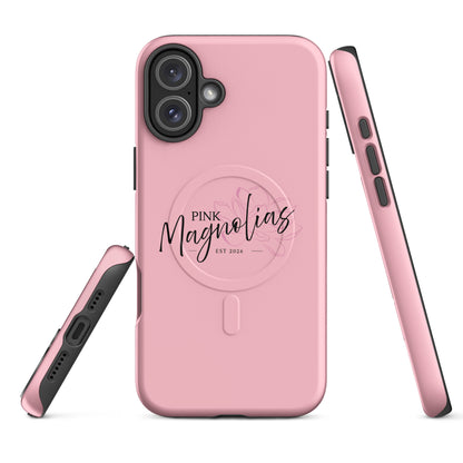 Magsafe Tough Case for iPhone | Pink Magnolias Dance | Lettermark Logo