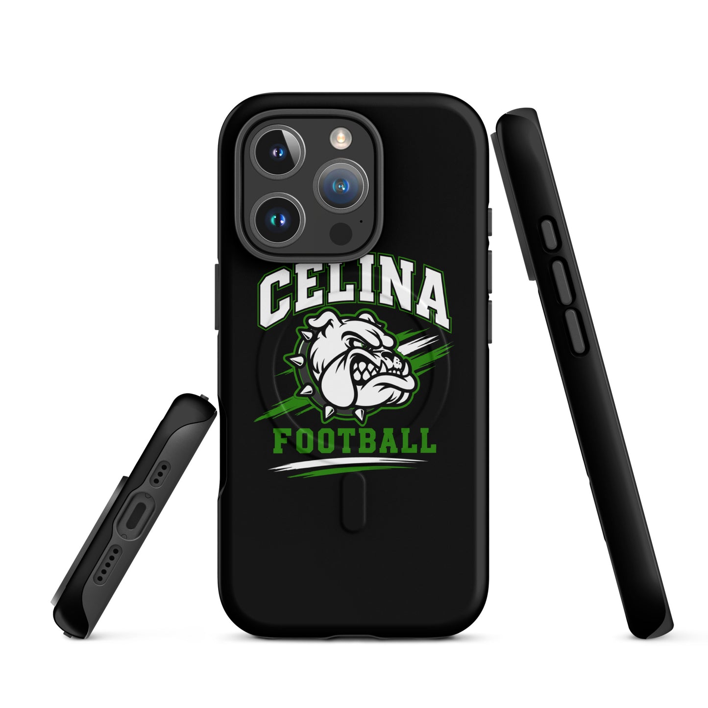 Magsafe Tough Case for iPhone | Celina Black Football | Emblem Logo