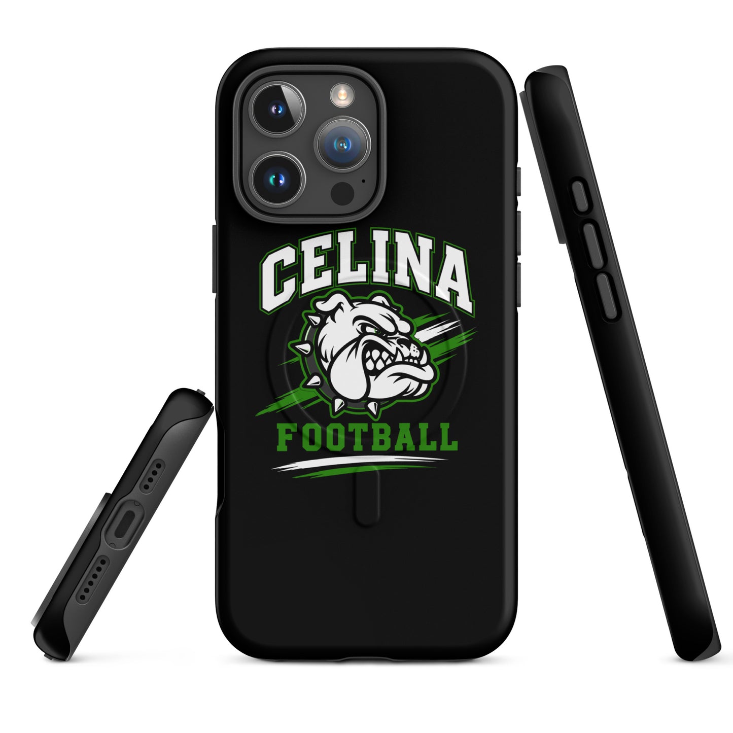 Magsafe Tough Case for iPhone | Celina Black Football | Emblem Logo