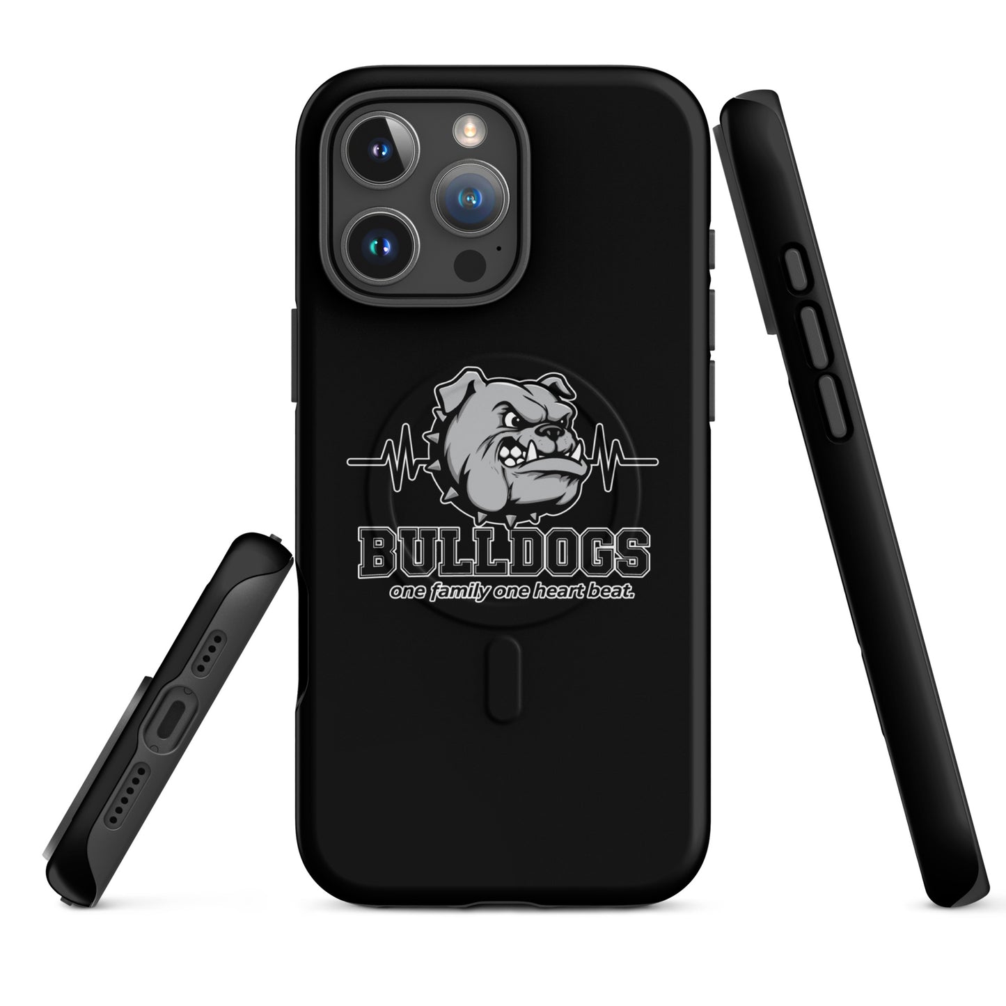Magsafe Tough Case for iPhone | Celina Recreational Football Black | Bulldogs Crest Logo