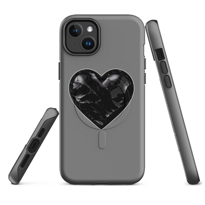 Magsafe Tough Case for iPhone | Obsidian Heartbeat | Heart Crest Logo