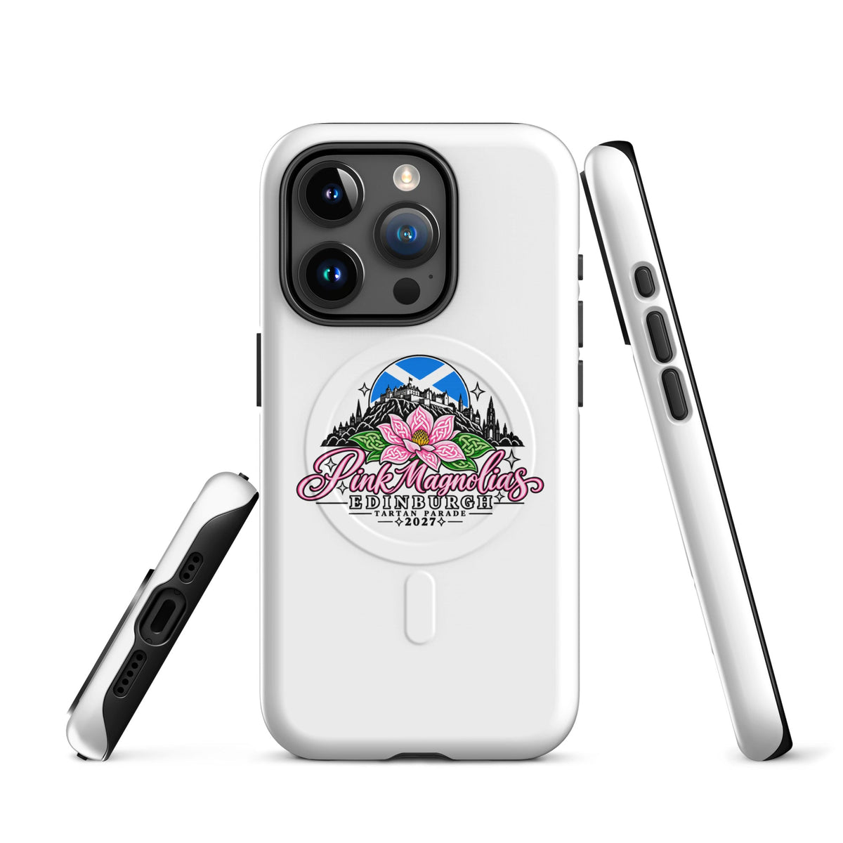 Magsafe Tough Case for iPhone | Pink Magnolias Dance | Vanguard Logo