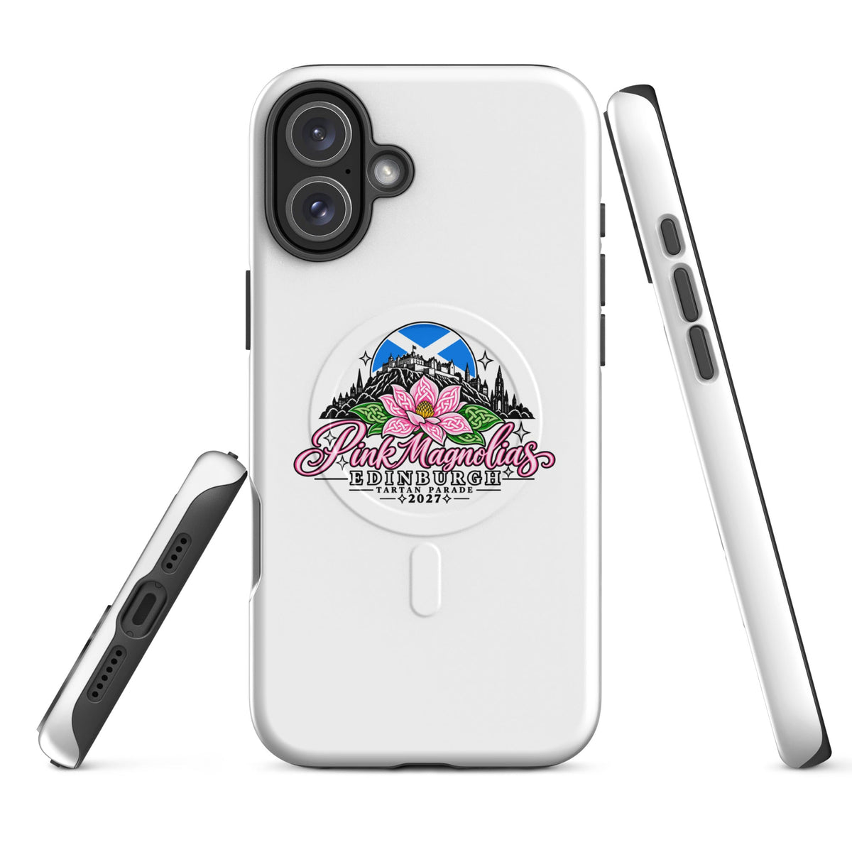 Magsafe Tough Case for iPhone | Pink Magnolias Dance | Vanguard Logo