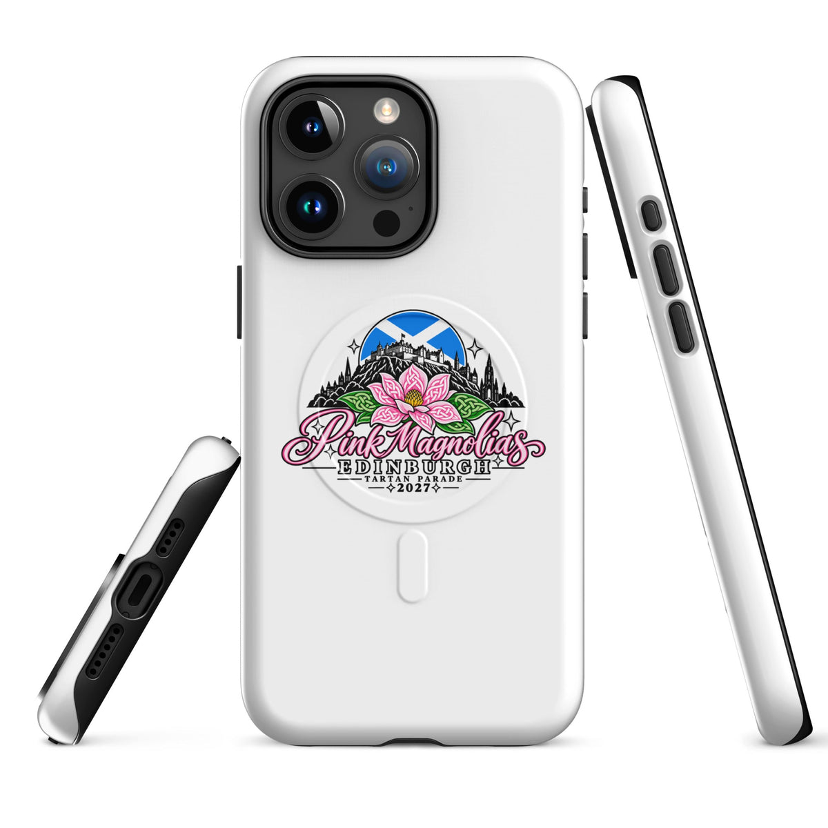 Magsafe Tough Case for iPhone | Pink Magnolias Dance | Vanguard Logo