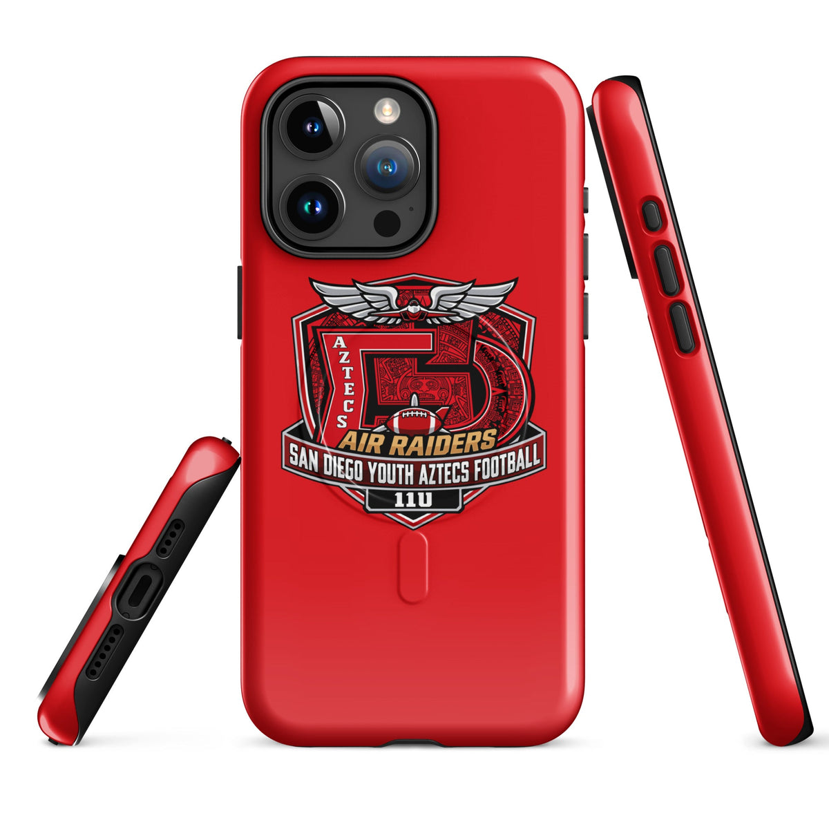 Magsafe Tough Case for iPhone | San Diego Youth Aztecs Football 11u Air Raiders | Shield Logo