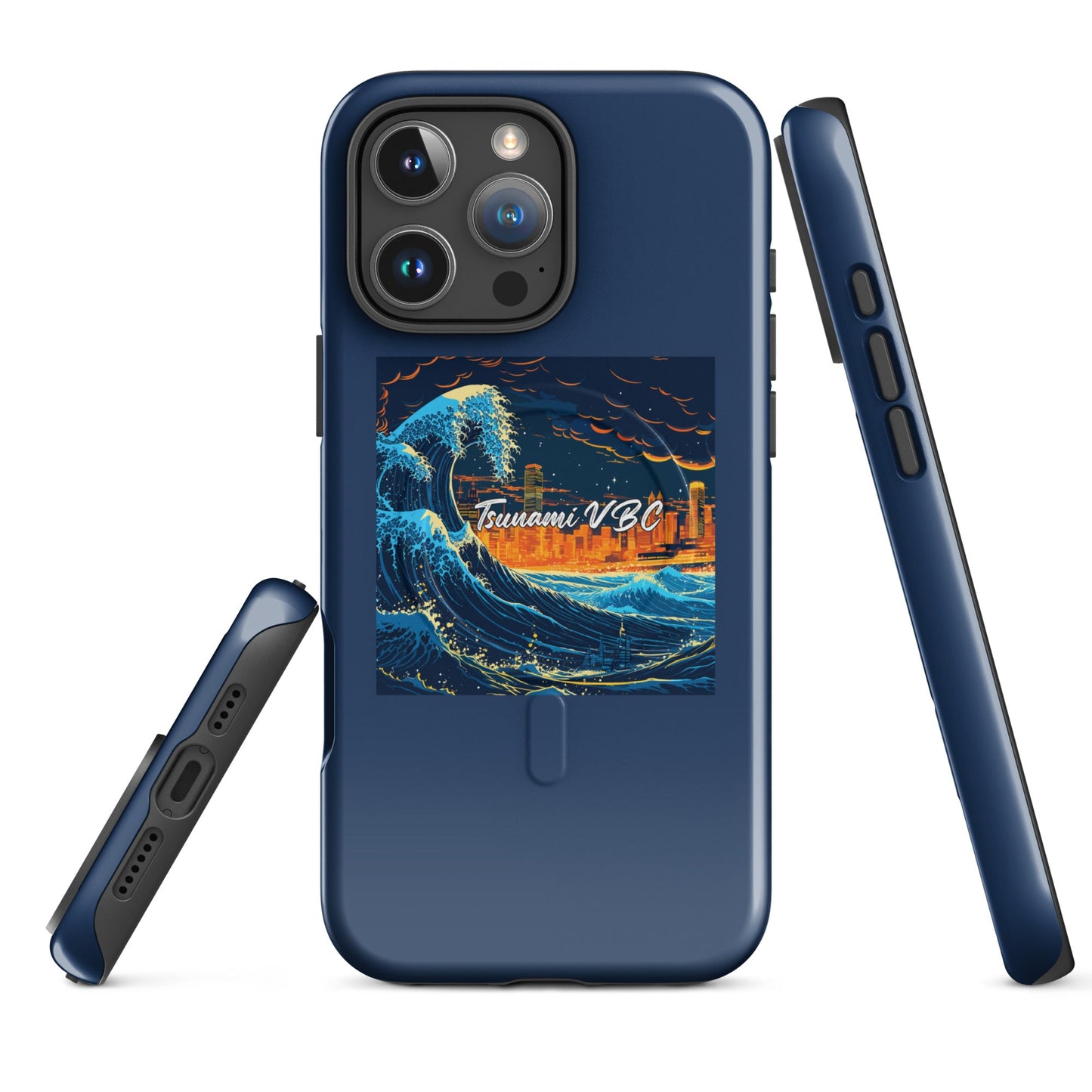 Magsafe Tough Case for iPhone | Tsunami Volleyball Club | Glow Tide Athletics Logo