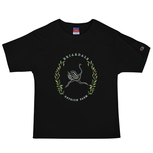 Signature | Champion T-Shirt | Briardale Ostrich Farm | Crest Logo