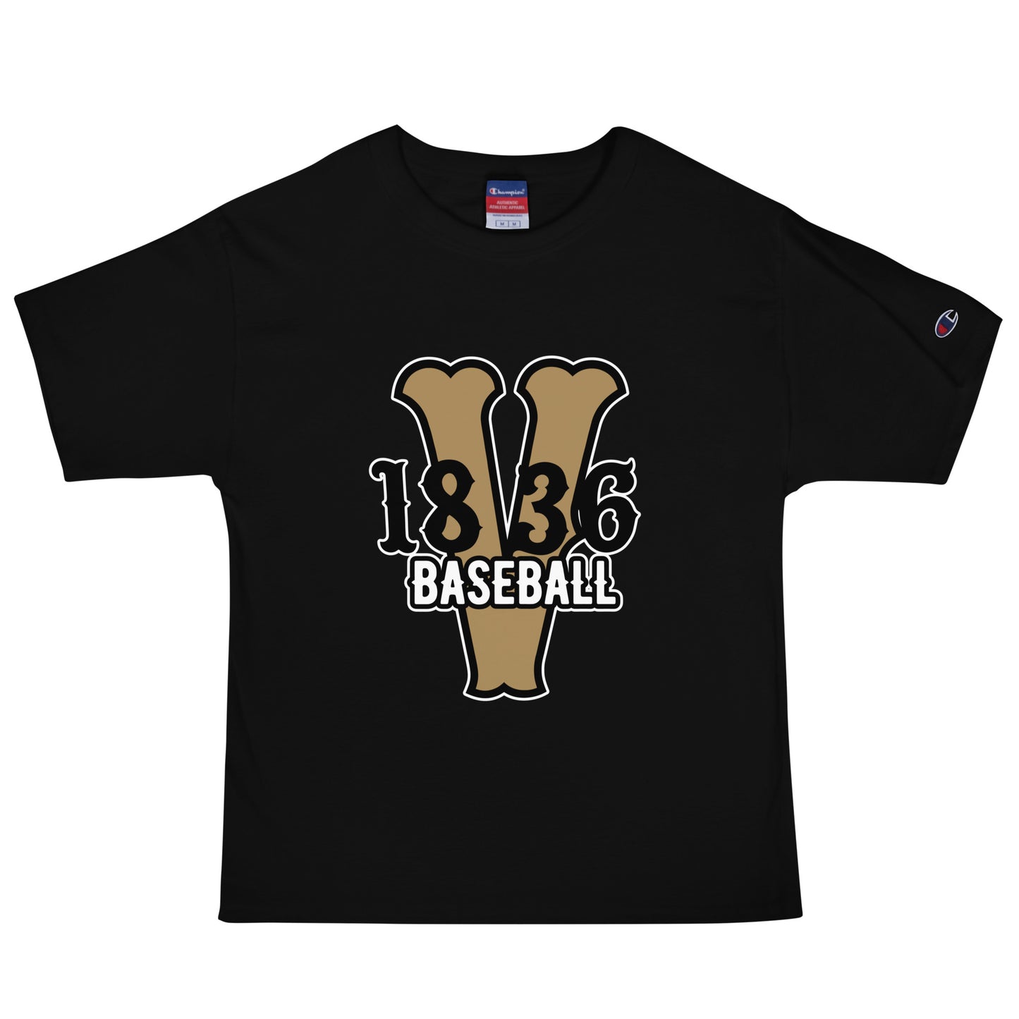 Signature | Champion T-Shirt | 1836 Volunteers Baseball | Crest Logo
