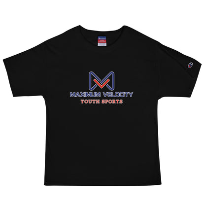 Signature | Champion T-Shirt | Maximum Velocity Youth Sports | Emblem Logo